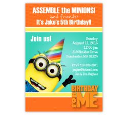 Despicable Me Minion Party Hat Birthday Invitation, 16 count