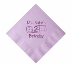 Doc McStuffins Personalized Beverage Napkins for Birthday Party, Color Napkin