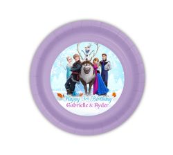 Frozen Ice Princess Birthday Party Plate, Anna & Elsa Snowflakes Party, Glitter Accents on cake and dessert plates, personalized, custom party plates