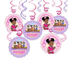 African American, Hanging swirl decorations, Custom party supplies, Personalized party decorations, Unique party favors, African American Themed party supplies, High-quality party products, Customized event accessories, Gracie’s Corner party supplies, Exc
