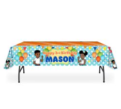 Gracie's Corner Birthday Party Table Cover, African American Boy Party, Personalized tablecloth, table cover for party, Custom party supplies, Personalized party decorations, party supplies, High-quality party products, Customized party decor