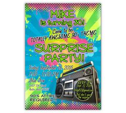 Gnarley 90's Birthday Party Invitation, 16 count
