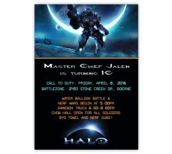 Halo Gamer Party Invtation, 16 count