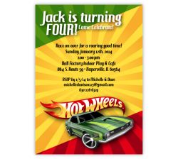 Hot Wheels Race Car Birthday Invitation, 16 count