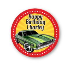 Hot Wheels Race Car Party Personalized 2.25" Stickers