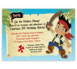 Jake & Neverland Pirate Treasure Map Birthday Invitation, 16 count