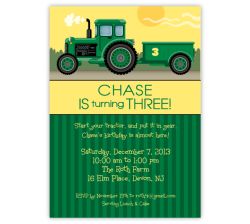 John Deere Tractor Birthday Invitation, 16 count