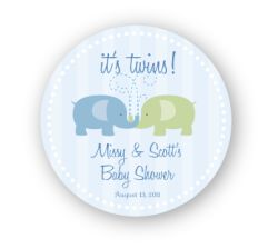 MADE-TO-MATCH Personalized Twins Baby Shower 2.25" Stickers