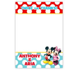 Mickey & Minnie Mouse Twins Thank You Note Card