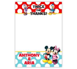 Mickey Mouse & Friends Twin Boys Thank You Note Card