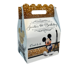 Mickey Mouse Paris Bougie Birthday Party Favor Gable Box