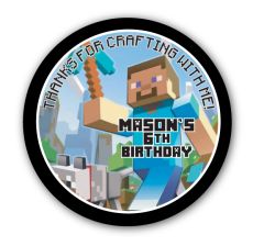 MineCraft Personalized 3" Glossy Stickers