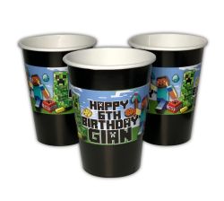 MineCraft Personalized Warm or Cold Paper Party Cups