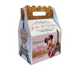 Minnie Mouse Paris Bougie Birthday Party Favor Gable Box