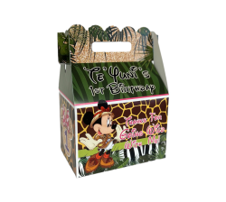 Minnie Mouse Jungle Safari Birthday Party Favor Gable Box