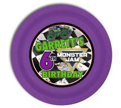 Monster Jam Grave Digger Monster Truck Personalized Party Plates, 9inch, 12 count