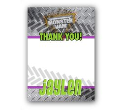 Monster Jam Grave Digger Monster Truck Personalized Thank You Note Cards