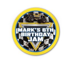 Monster Jam Party Personalized 3" Stickers