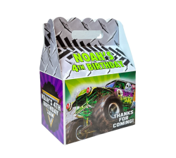 Monster Jam Grave Digger Monster Truck Personalized Gable Box Party Favor