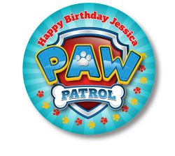 Paw Patrol Birthday Party Personalized 3" Glossy Stickers