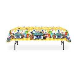 Paw Patrol Birthday Party Custom Table Cover. Keep your party tables clean and festive with a heavy duty, personalized table cover fully printed to match your theme. Heavy 8oz vinyl can be wiped and reused time and time again...not just at your party. Enj