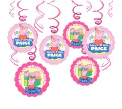 Peppa Pig Birthday Party Hanging Swirl Decorations 