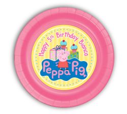 Peppa Pig Personalized Party Plates, 9inch, 12 count