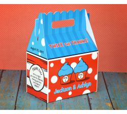 Thing 1 Thing 2 Cupcakes Birthday Party, Personalized Gable Box Favor