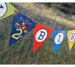 Birthday Train Personalized Party Ribbon Banner