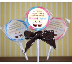 First Dots Twins Birthday Personalized Lollipop Favors