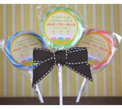 Triplets Cupcakes Birthday Personalized Lollipop Favors