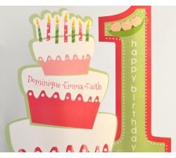 Triplet Peas in a Pod First Birthday Personalized Table Centerpiece