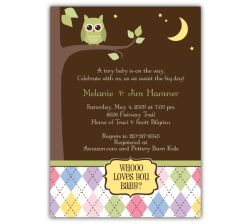 Night Owl Baby Shower Invitation
