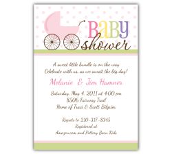 Precious Pram Girl Baby Shower Invitation