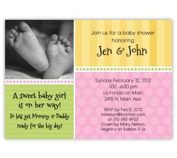Sweet Feet Girl Baby Shower Invitation