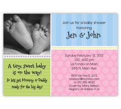 Sweet Feet Photo Gender Neutral Baby Shower Invitation
