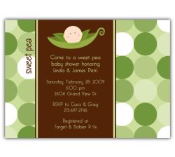 Sweet Pea in a Pod Baby Shower Invitation