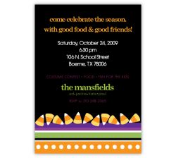 Candy Stripe Halloween Party Invitation