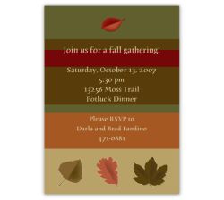 Fall Leaves Autumn Theme Invitation