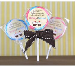 Personalized Lollipop Favors, First Birthday Dots Girl Boy Twins