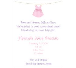 Clothesline Girl Birth Announcement