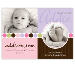 Darling Divide Girl Photo Birth Announcement