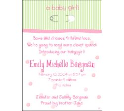 Pin on Stripes Girl Birth Announcement
