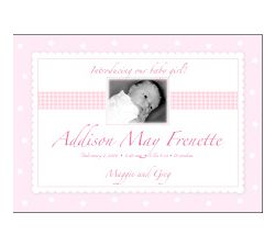 Precious Print Girl Photo Birth Announcement