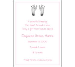 Sweet Feet Girl Birth Announcement