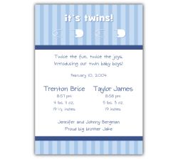 Twins Pins Twin Boys Birth Announcement