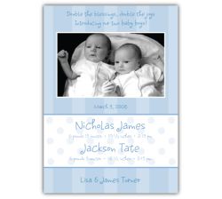 Serenity Twin Boys Photo Birth Announcement