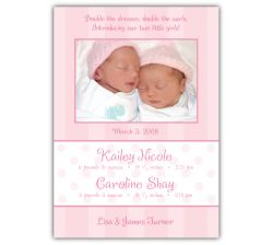 Serenity Twin Girls Photo Birth Announcement