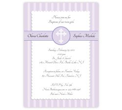 Simply Splendid Twins Baptism Invitation Lavender