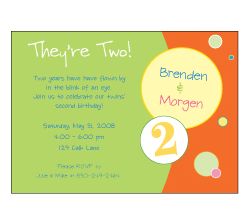 Blissful Bubbles Girl-Boy Twins Birthday Invitation